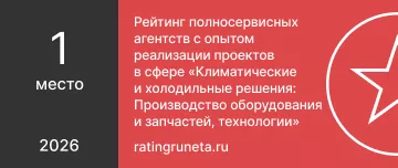 Рейтинг полносервисных агентств с опытом реализации проектов  в сфере «Климатические  и холодильные решения_ Производство оборудован