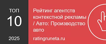 Рейтинг агентств контекстной рекламы / Авто: Производство авто